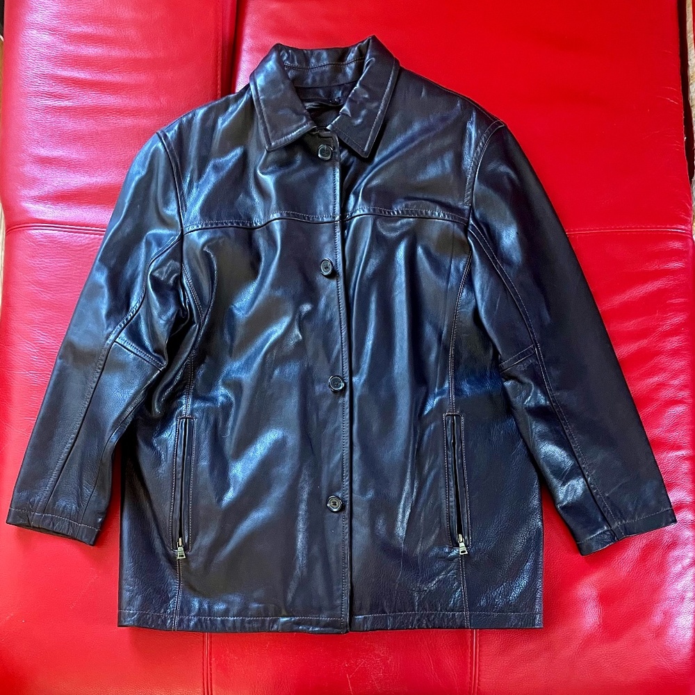 Marc New York Andrew Marc Vinyl Overcoat Brown Size XL